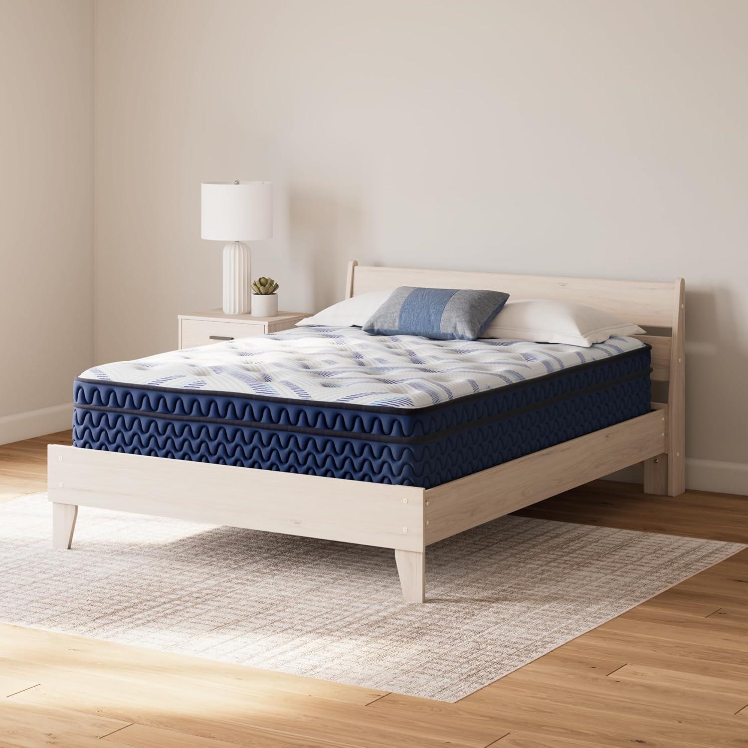 imageSignature Design by Ashley Queen Size Chime 8 Inch Medium Firm Innerspring Mattress with Pressure Relief Quilt Foam Fiberglass Free Mattress In A BoxKing