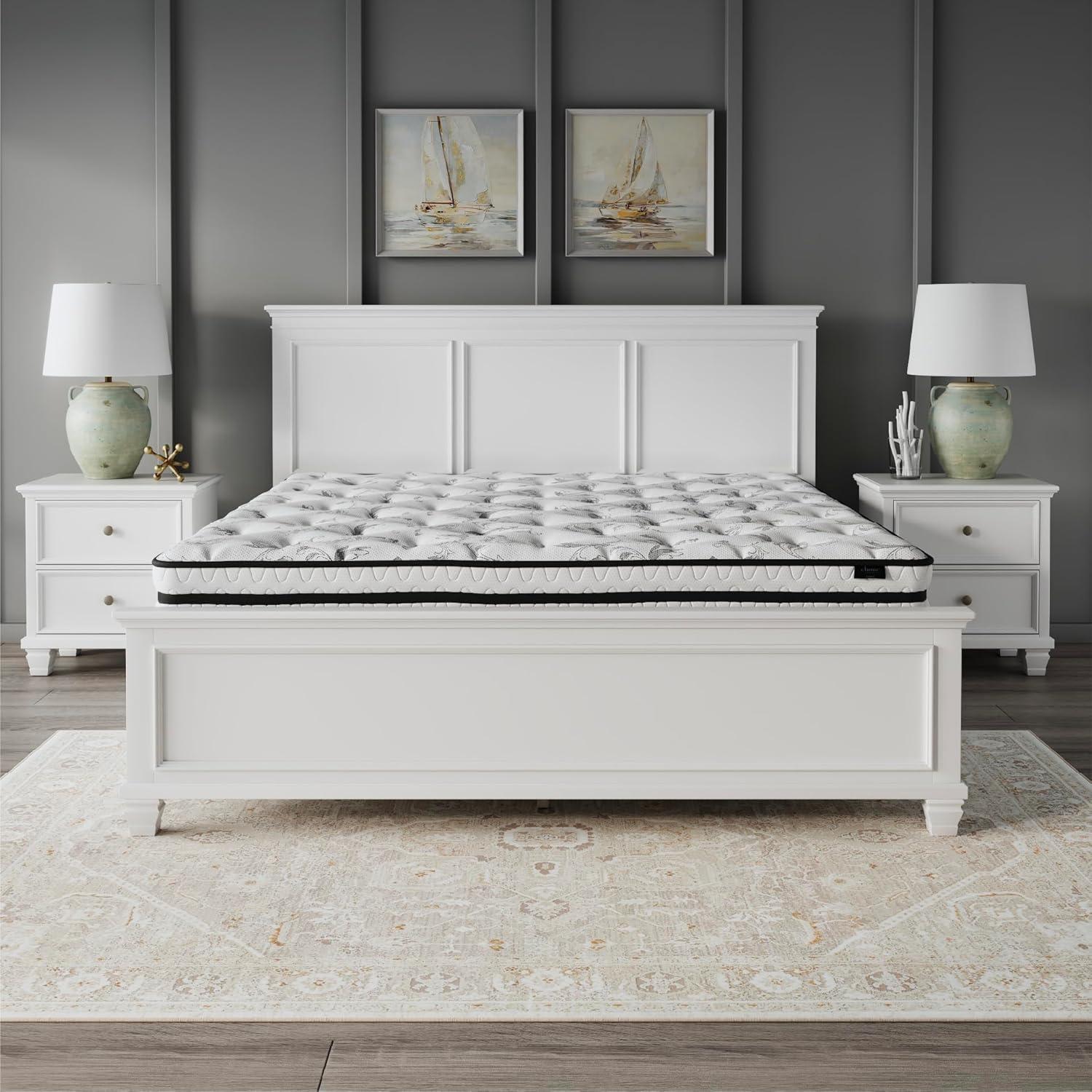 imageSignature Design by Ashley Queen Size Chime 8 Inch Medium Firm Innerspring Mattress with Pressure Relief Quilt Foam Fiberglass Free Mattress In A BoxKing