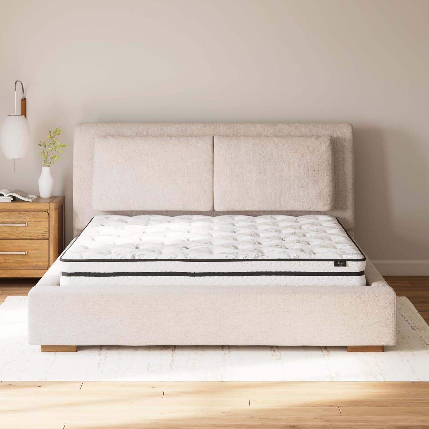 imageSignature Design by Ashley Queen Size Chime 8 Inch Medium Firm Innerspring Mattress with Pressure Relief Quilt Foam Fiberglass Free Mattress In A BoxKing