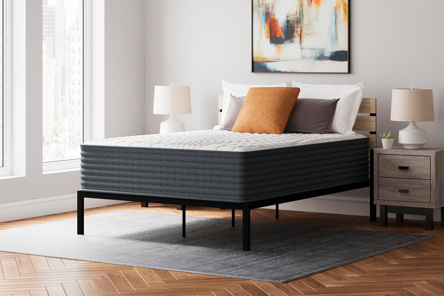 imageSignature Design by Ashley Queen Size Chime 8 Inch Medium Firm Innerspring Mattress with Pressure Relief Quilt Foam Fiberglass Free Mattress In A BoxKing