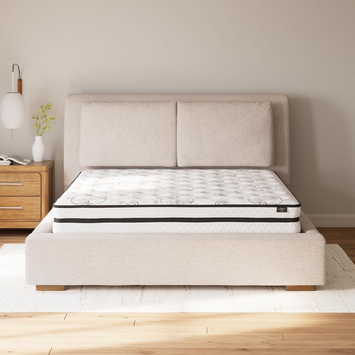 imageSignature Design by Ashley Queen Size Chime 8 Inch Medium Firm Innerspring Mattress with Pressure Relief Quilt Foam Fiberglass Free Mattress In A BoxKing