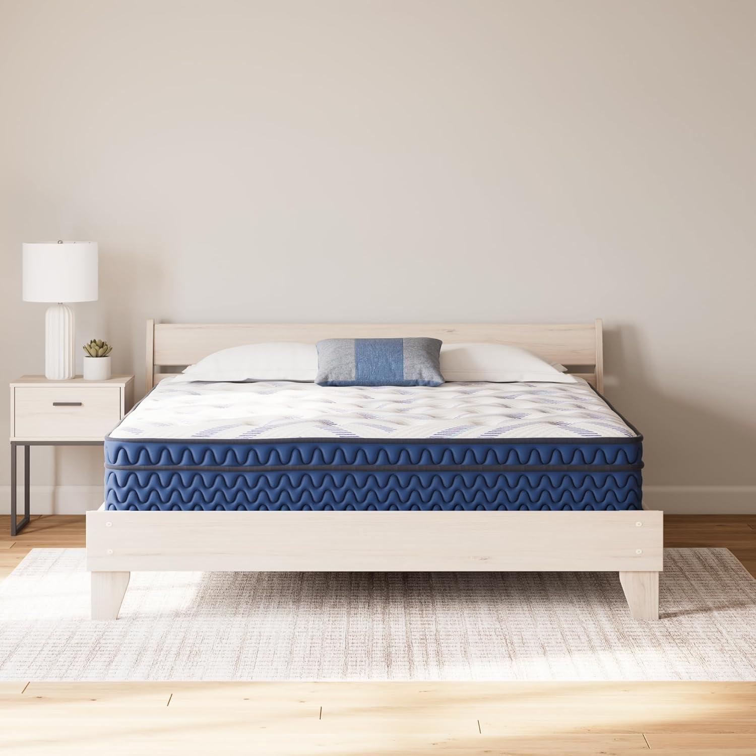 imageSignature Design by Ashley Queen Size Chime 8 Inch Medium Firm Innerspring Mattress with Pressure Relief Quilt Foam Fiberglass Free Mattress In A BoxKing