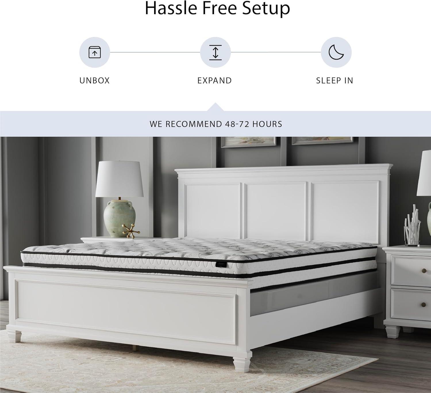 imageSignature Design by Ashley Queen Size Chime 8 Inch Medium Firm Innerspring Mattress with Pressure Relief Quilt Foam Fiberglass Free Mattress In A BoxKing