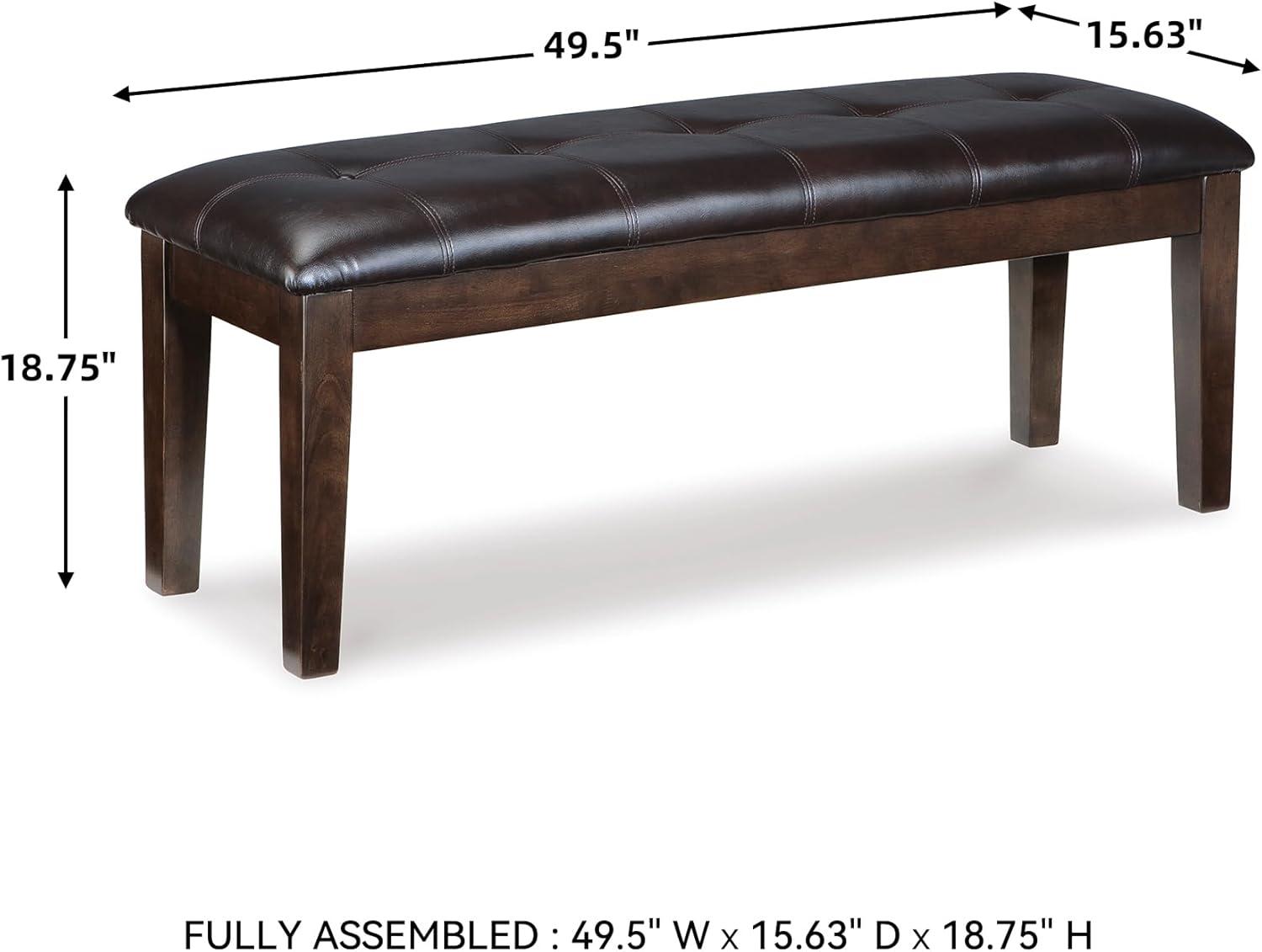 imageSignature Design by Ashley Ralene Tufted Upholstered Dining Room Bench Medium BrownDark Brown