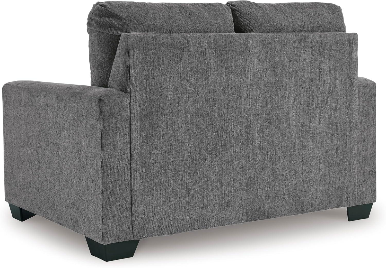 imageSignature Design by Ashley Rannis Casual 2in1 Sofa Sleeper with Folding Gel Memory Foam Mattress Twin GrayTwin