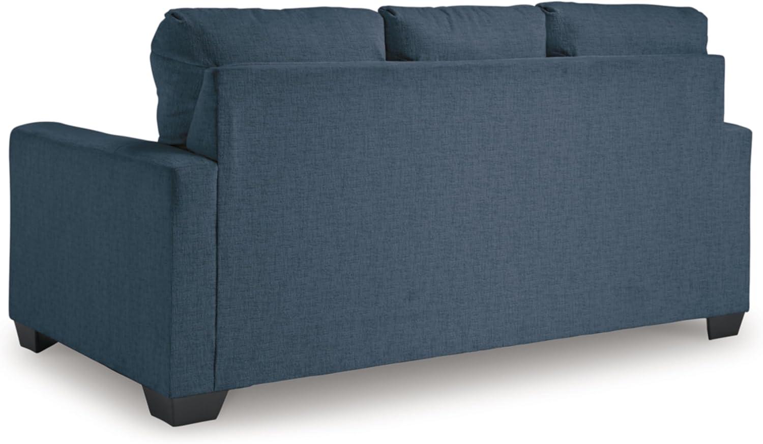 imageSignature Design by Ashley Rannis Coastal 2in1 Sofa Sleeper with Folding Gel Memory Foam Mattress Full Blue