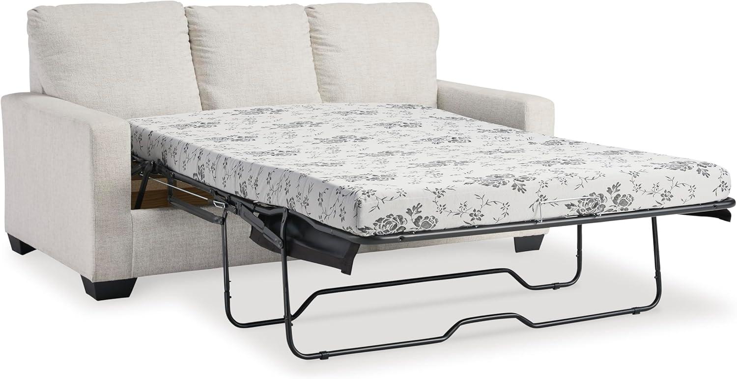 imageSignature Design by Ashley Rannis Coastal 2in1 Sofa Sleeper with Folding Gel Memory Foam Mattress Full White