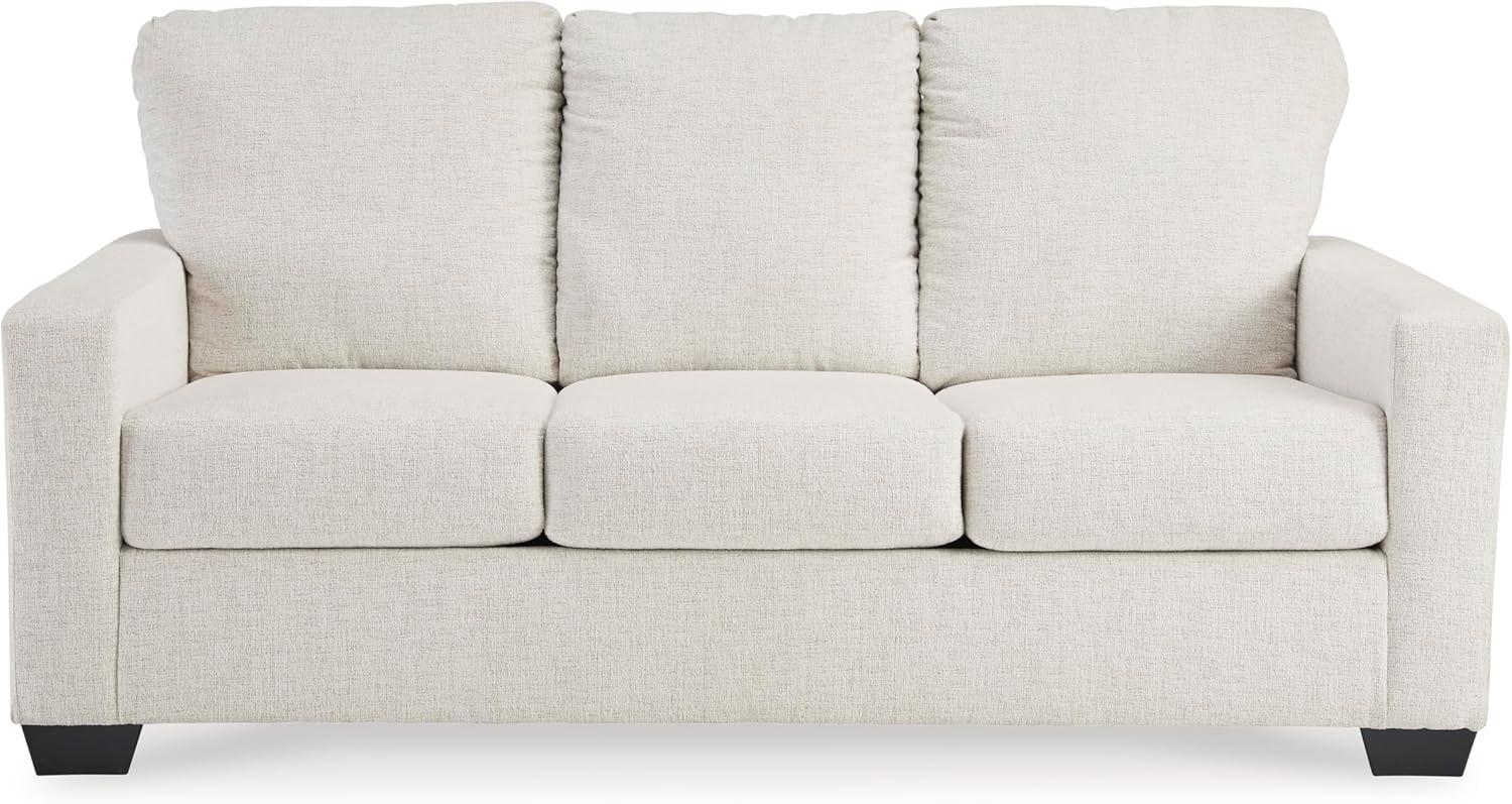 imageSignature Design by Ashley Rannis Coastal 2in1 Sofa Sleeper with Folding Gel Memory Foam Mattress Full White