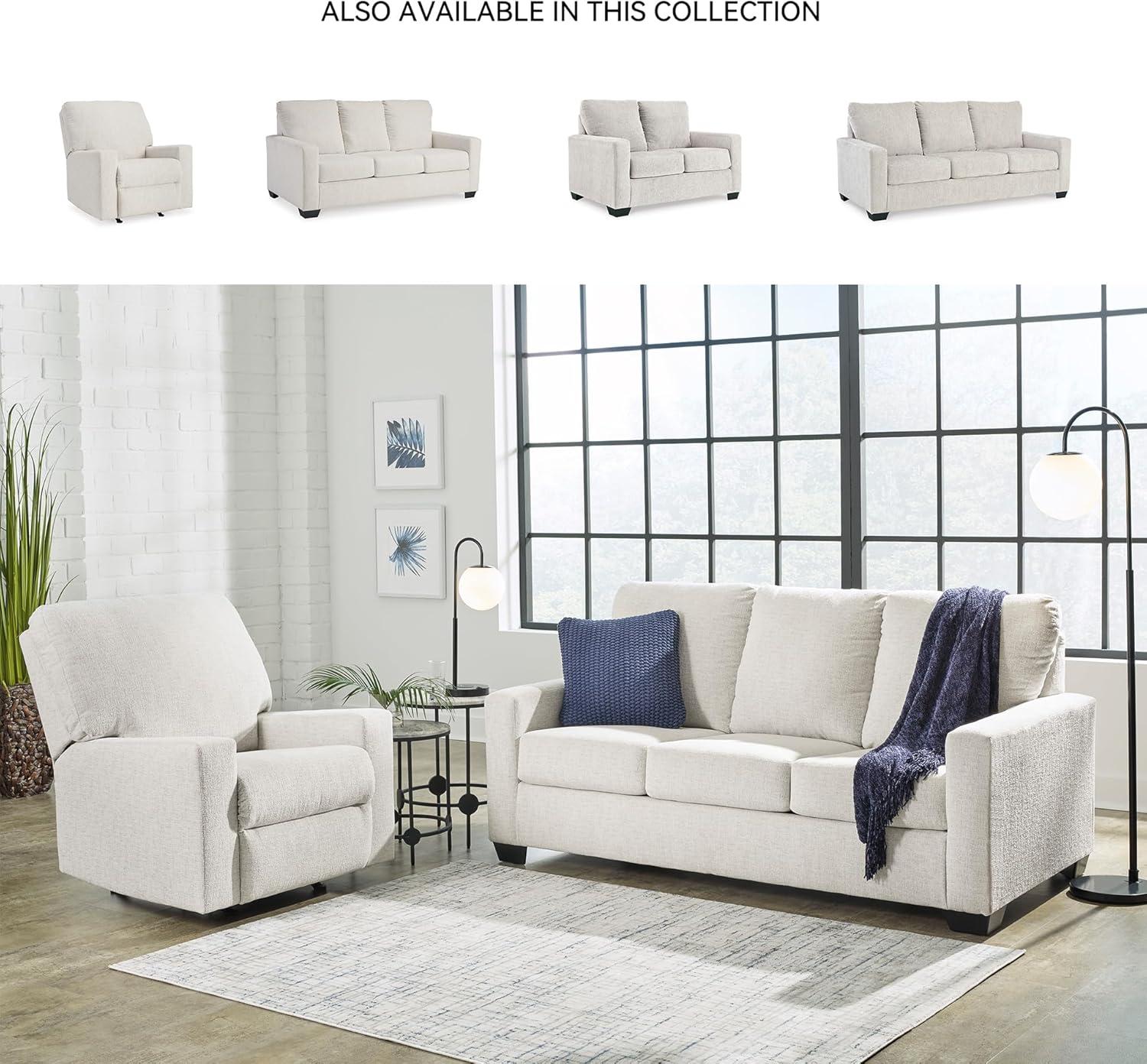 imageSignature Design by Ashley Rannis Coastal 2in1 Sofa Sleeper with Folding Gel Memory Foam Mattress Queen White