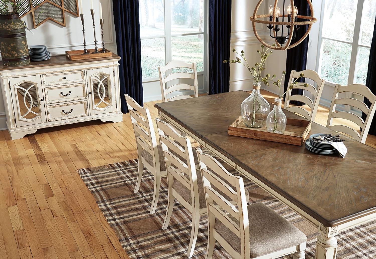 imageSignature Design by Ashley Realyn French Country Dining Extension Table Seats up to 8 Chipped WhiteRectangle