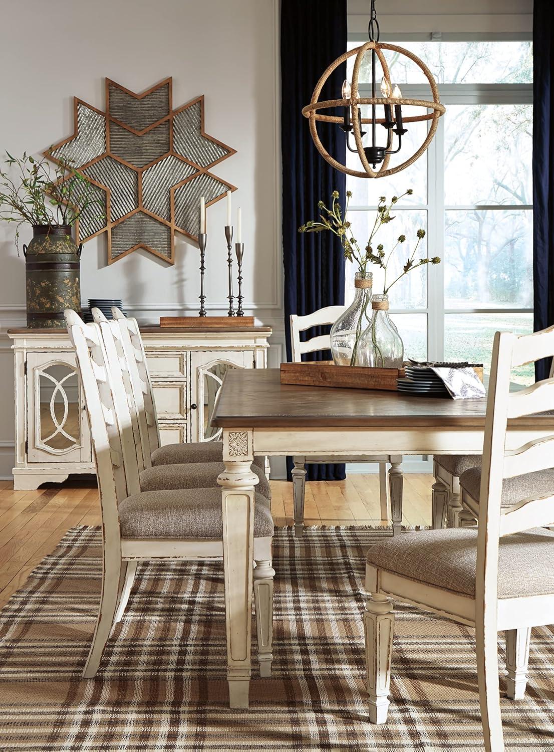 imageSignature Design by Ashley Realyn French Country Dining Extension Table Seats up to 8 Chipped WhiteRectangle