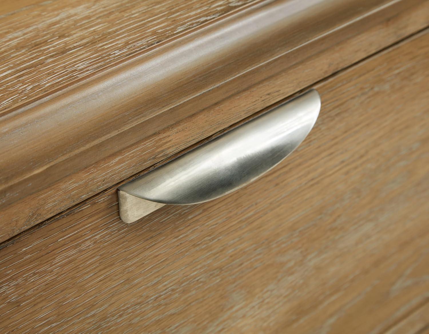 imageSignature Design by Ashley Rencott Contemporary 2Drawer 80quot TV Stand for TVs up to 91quot with Adjustable Shelves Cabinets Cord Openings Light Brown