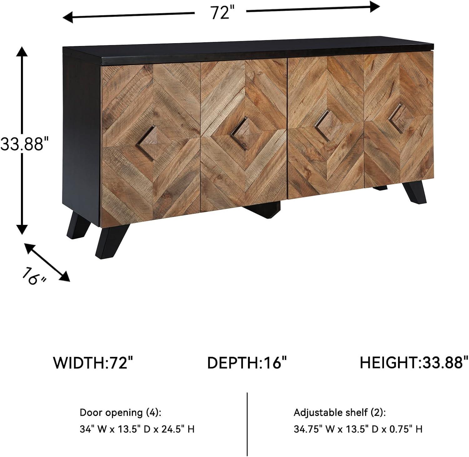 imageSignature Design by Ashley Robin Ridge Modern Wood Accent Cabinet or TV Stand Brown ampamp BlackBrown Black