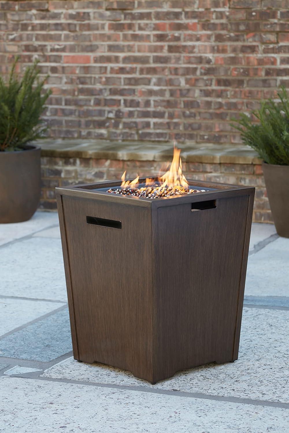 imageSignature Design by Ashley Rodeway South Casual Fire Pit with BatteryOperated Ignition System Dark BrownBrown