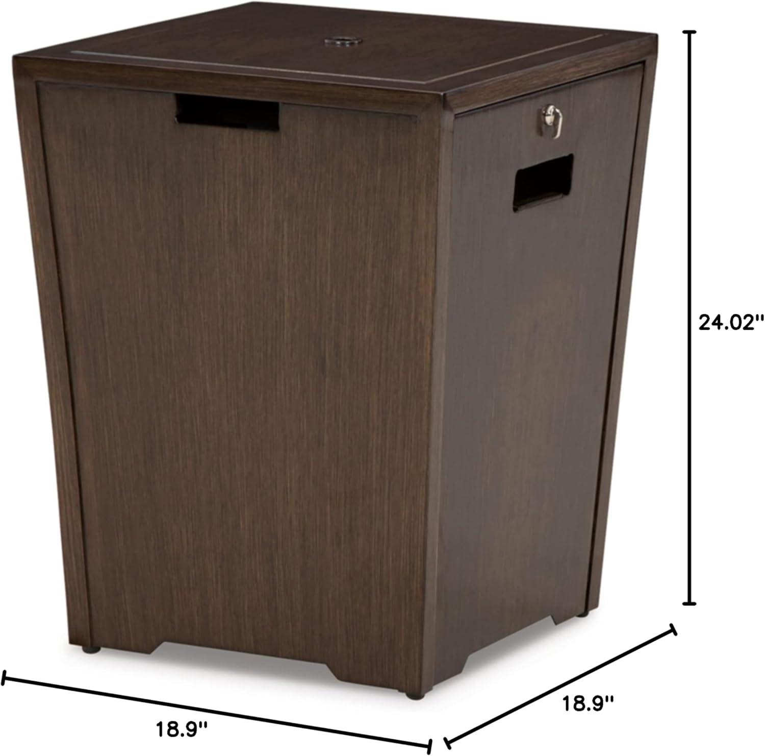 imageSignature Design by Ashley Rodeway South Casual Fire Pit with BatteryOperated Ignition System Dark BrownBrown