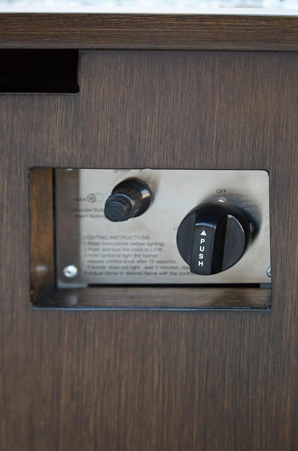 imageSignature Design by Ashley Rodeway South Casual Fire Pit with BatteryOperated Ignition System Dark BrownBrown