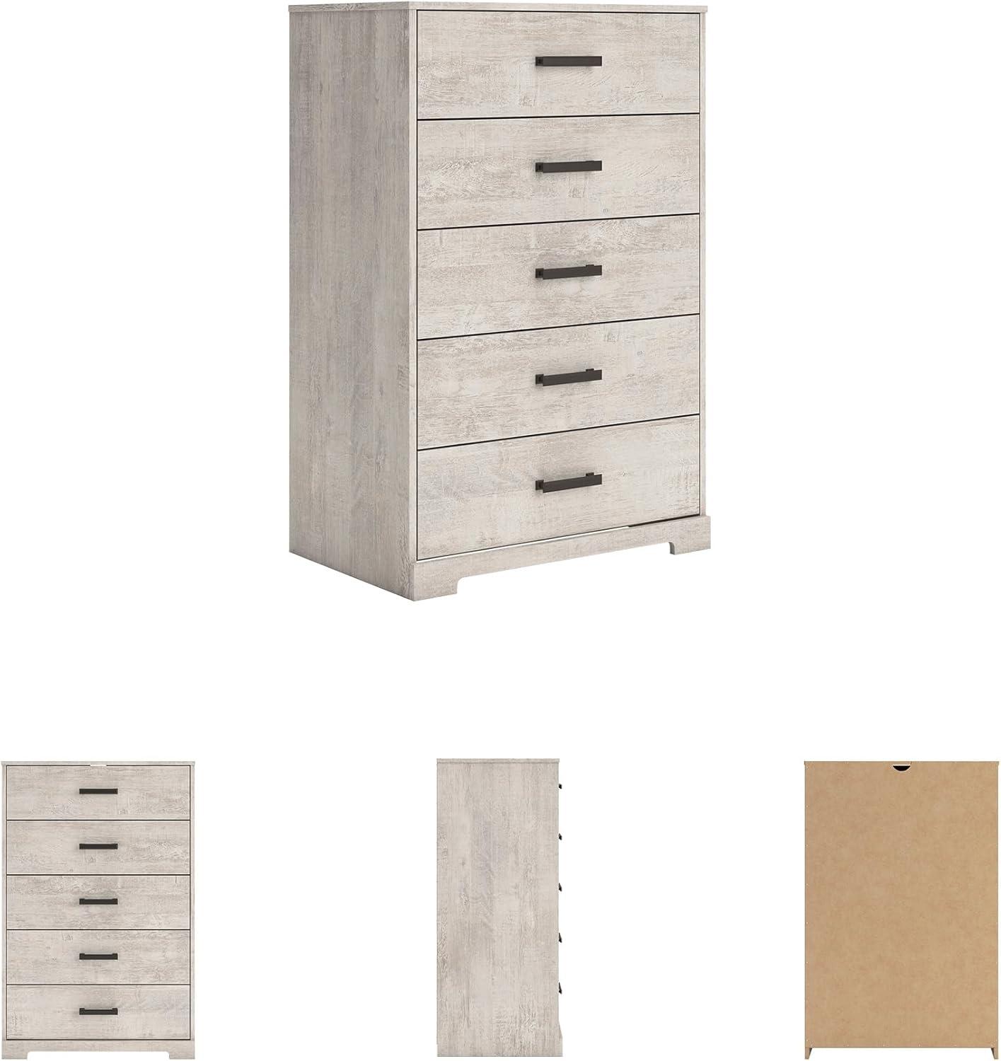 imageSignature Design by Ashley Shawburn Vintage 5 Drawer Chest with Safety Stop Light Gray5 Drawer Chest
