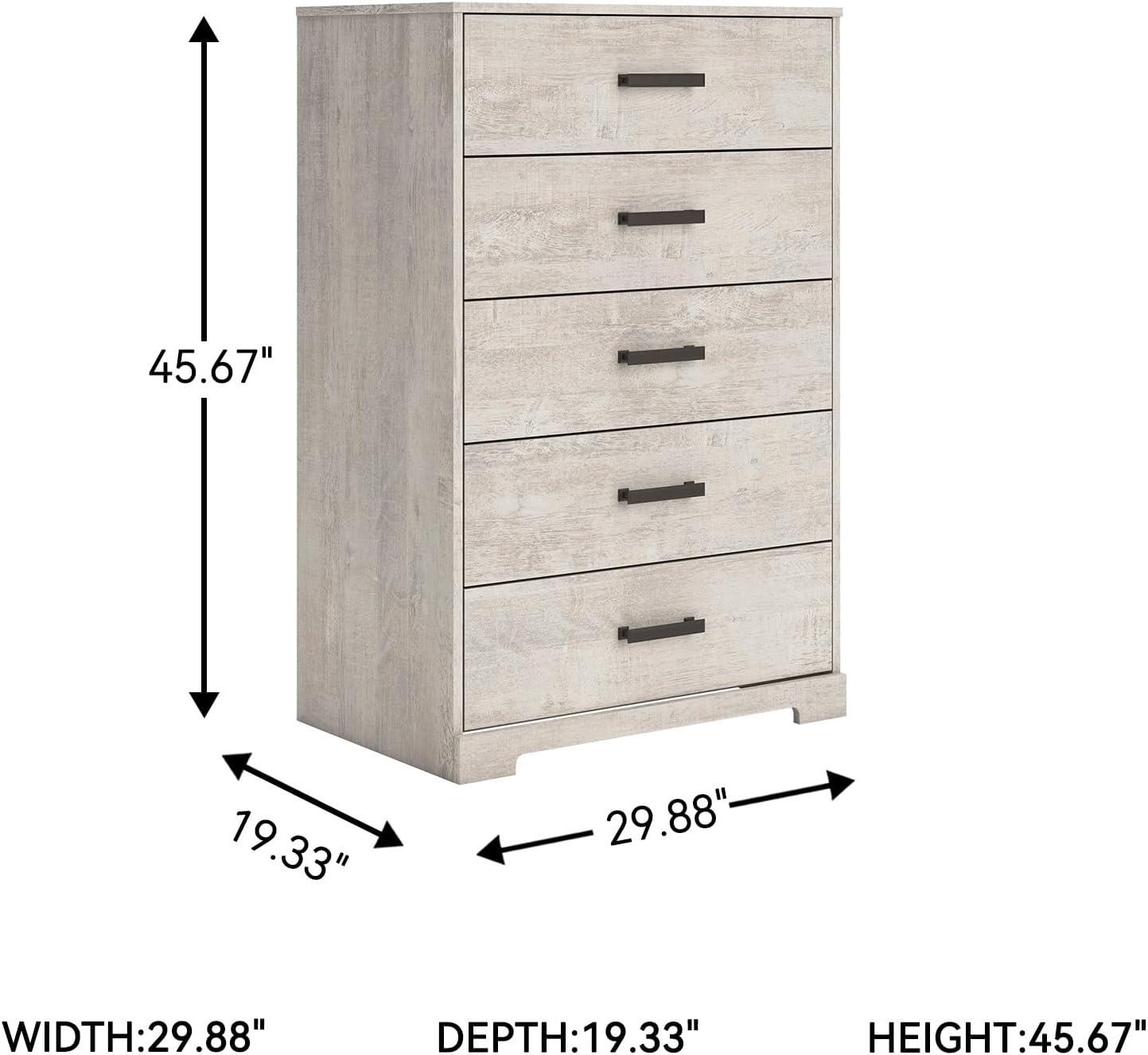 imageSignature Design by Ashley Shawburn Vintage 5 Drawer Chest with Safety Stop Light Gray5 Drawer Chest