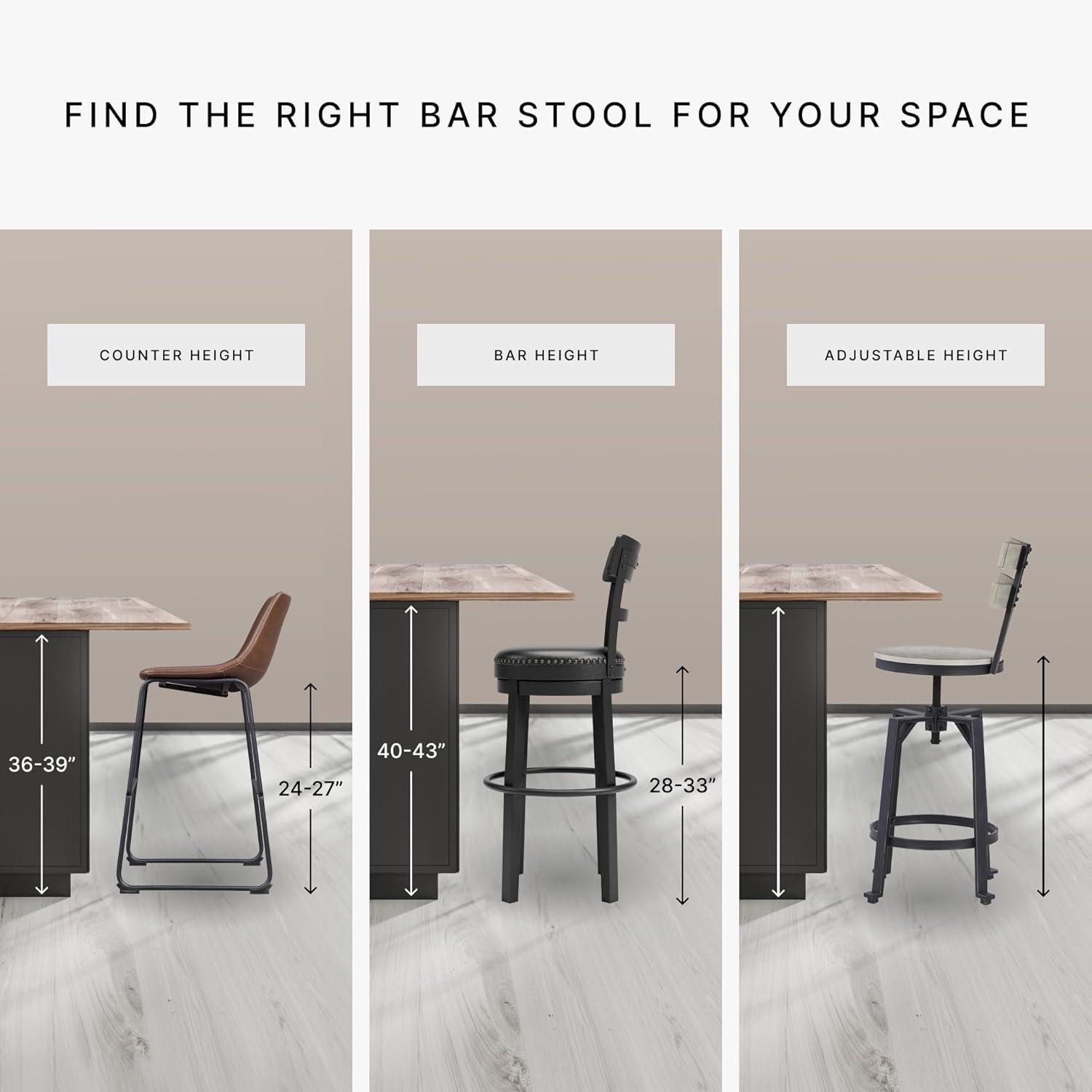 imageSignature Design by Ashley Skempton Modern Farmhouse Counter Height Dining Table and Upholstered Bar Stools Set of 7 White ampamp Light BrownGrey