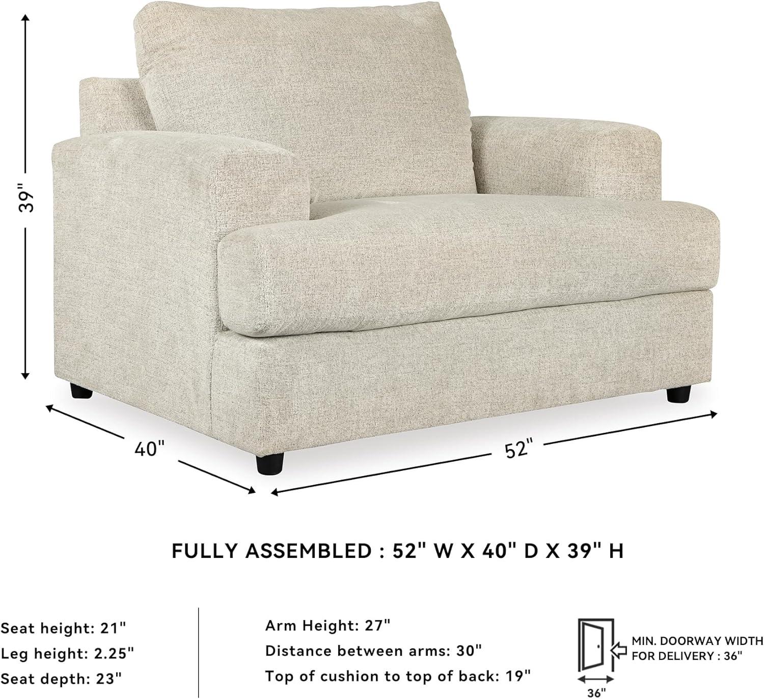 imageSignature Design by Ashley Soletren Contemporary Chenille Chair and a Half OffWhiteCream