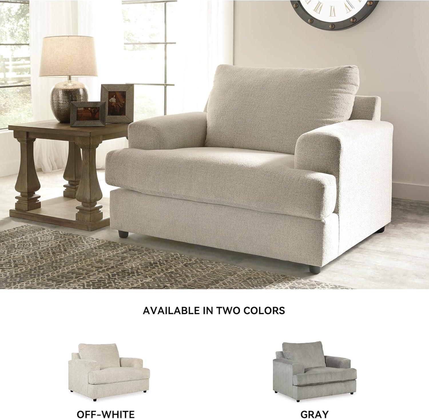 imageSignature Design by Ashley Soletren Contemporary Chenille Chair and a Half OffWhiteCream