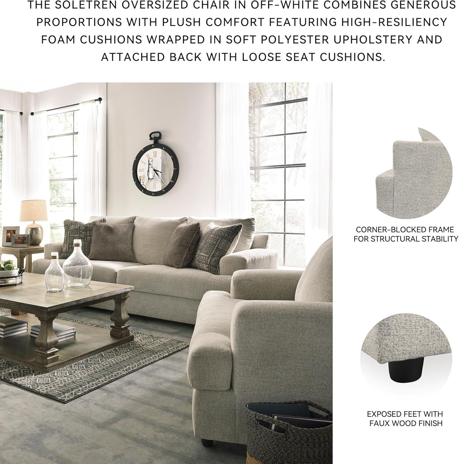 imageSignature Design by Ashley Soletren Contemporary Chenille Chair and a Half OffWhiteCream