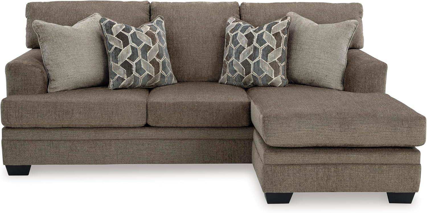 imageSignature Design by Ashley Stonemeade Casual RightArm Facing Sofa Chaise with 4 Toss Pillows Light BrownDark Brown