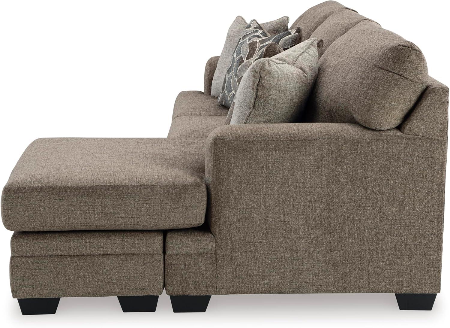 imageSignature Design by Ashley Stonemeade Casual RightArm Facing Sofa Chaise with 4 Toss Pillows Light BrownDark Brown