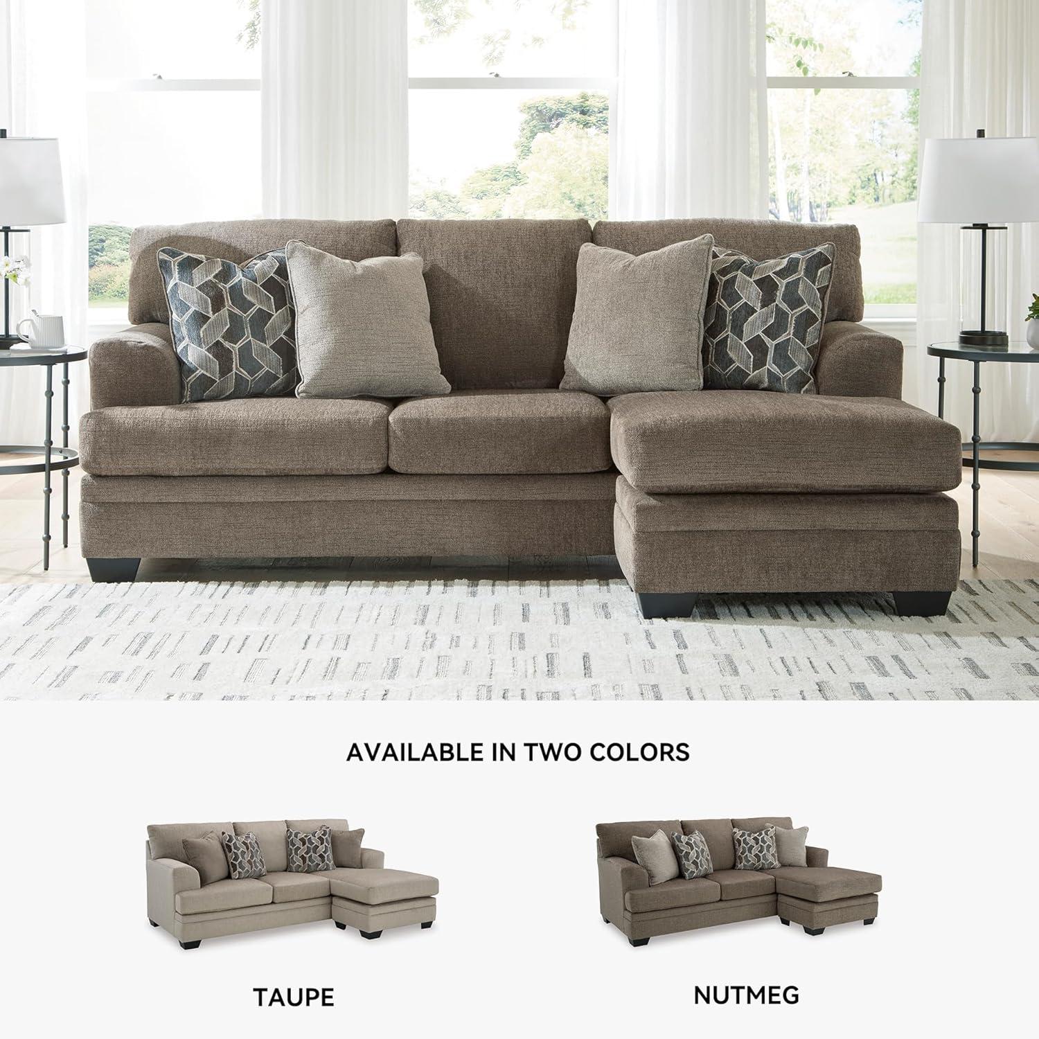 imageSignature Design by Ashley Stonemeade Casual RightArm Facing Sofa Chaise with 4 Toss Pillows Light BrownDark Brown
