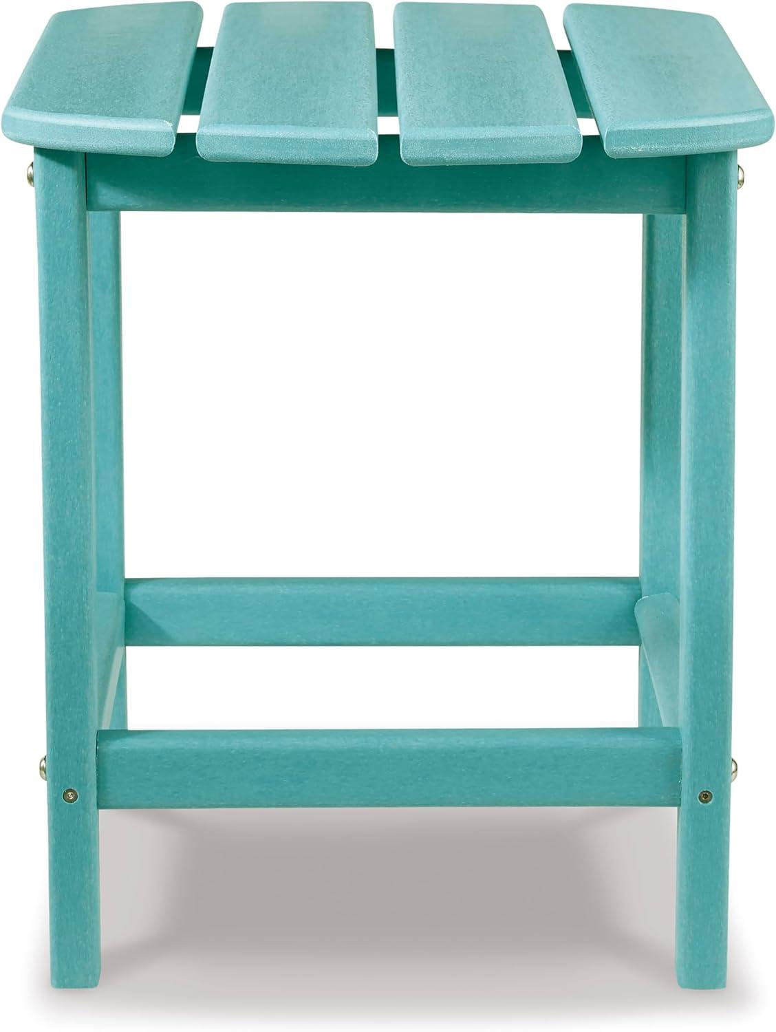imageSignature Design by Ashley Sundown Treasure Outdoor Patio HDPE Weather Resistant End Table BrownTurquoise