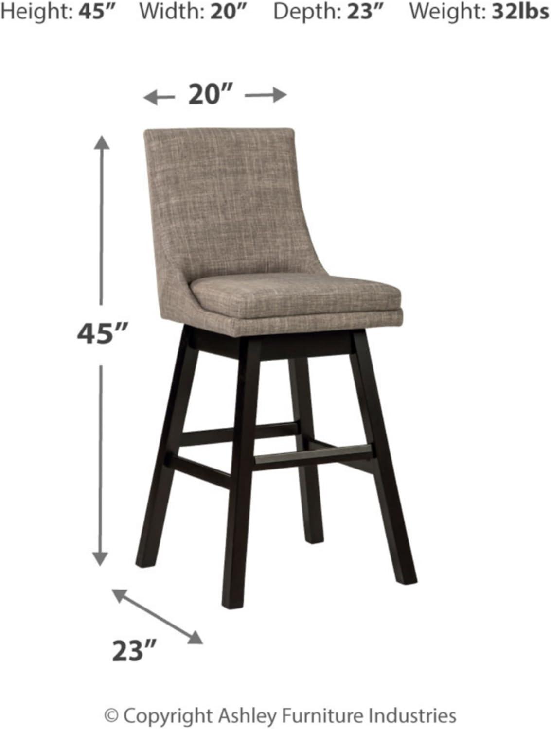 imageSignature Design by Ashley Tallenger Upholstered Counter Height Barstool Set of 2 BeigeLight Gray