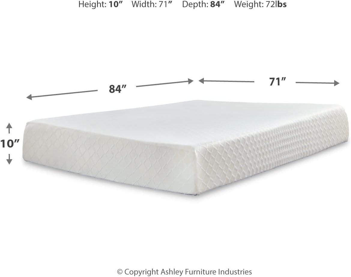 imageSignature Design by Ashley Twin Size Chime 10 Inch Medium Firm Memory Foam Mattress with Green Tea ampamp Charcoal Gel for Pressure Relief Fiberglass Free Mattress In A BoxCalifornia King