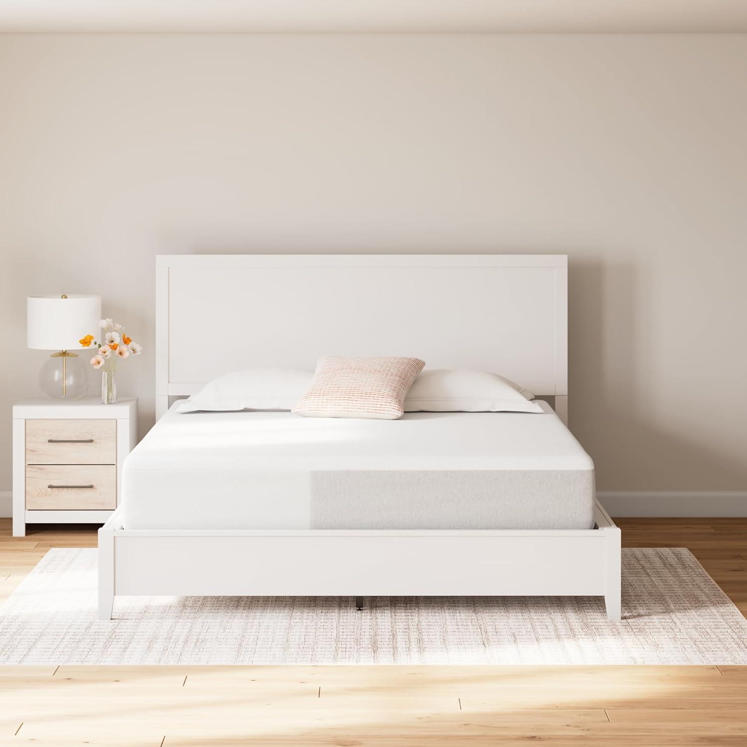 imageSignature Design by Ashley Twin Size Chime 10 Inch Medium Firm Memory Foam Mattress with Green Tea ampamp Charcoal Gel for Pressure Relief Fiberglass Free Mattress In A BoxCalifornia King