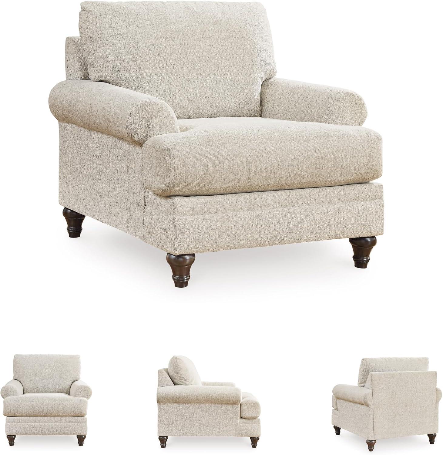 imageSignature Design by Ashley Valerani Classic Upholstered Chair Beige