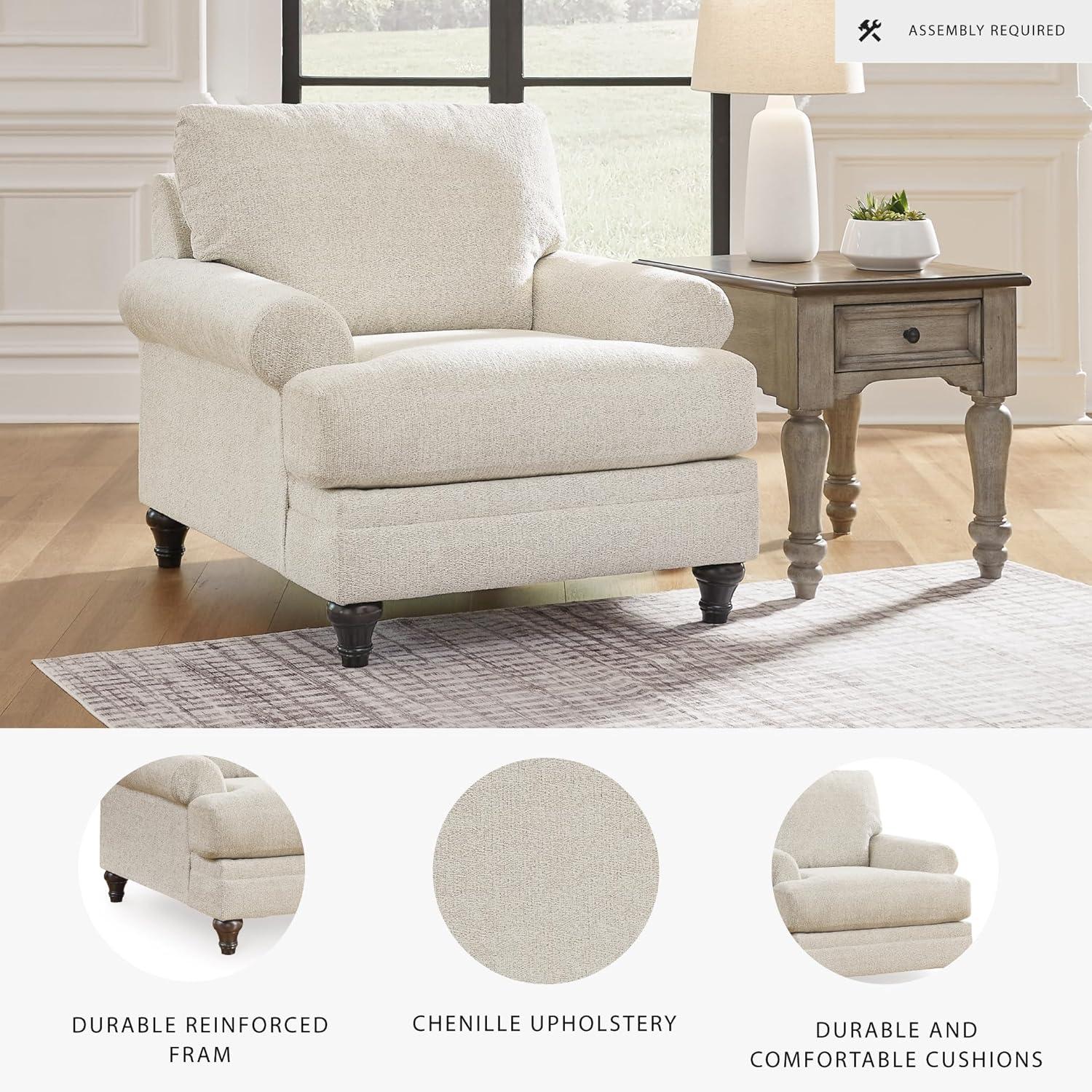 imageSignature Design by Ashley Valerani Classic Upholstered Chair Beige