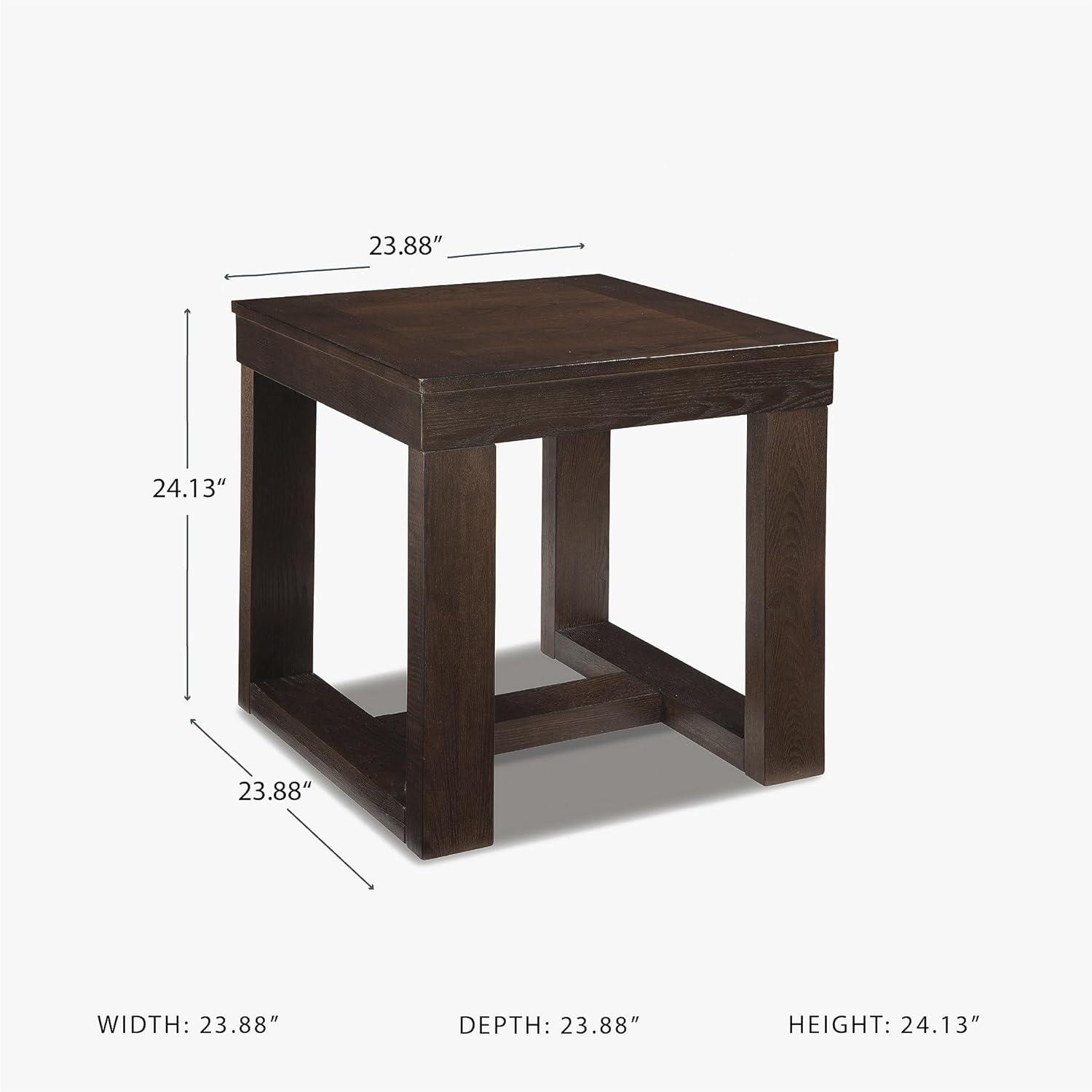 imageSignature Design by Ashley Watson Classic Oversized Square End Table Dark BrownDark Brown