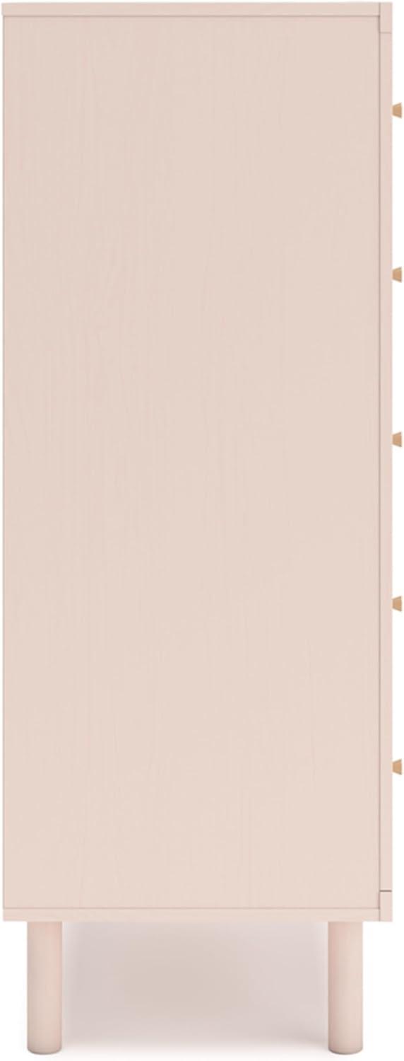 imageSignature Design by Ashley Wistenpine Modern 5Drawer Chest of Drawers with Safety Stop Pink5 Drawer Chest