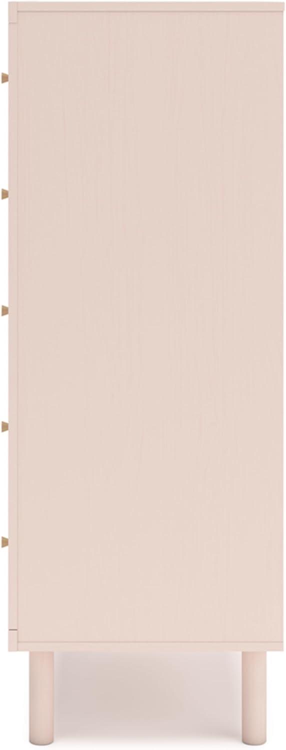 imageSignature Design by Ashley Wistenpine Modern 5Drawer Chest of Drawers with Safety Stop Pink5 Drawer Chest