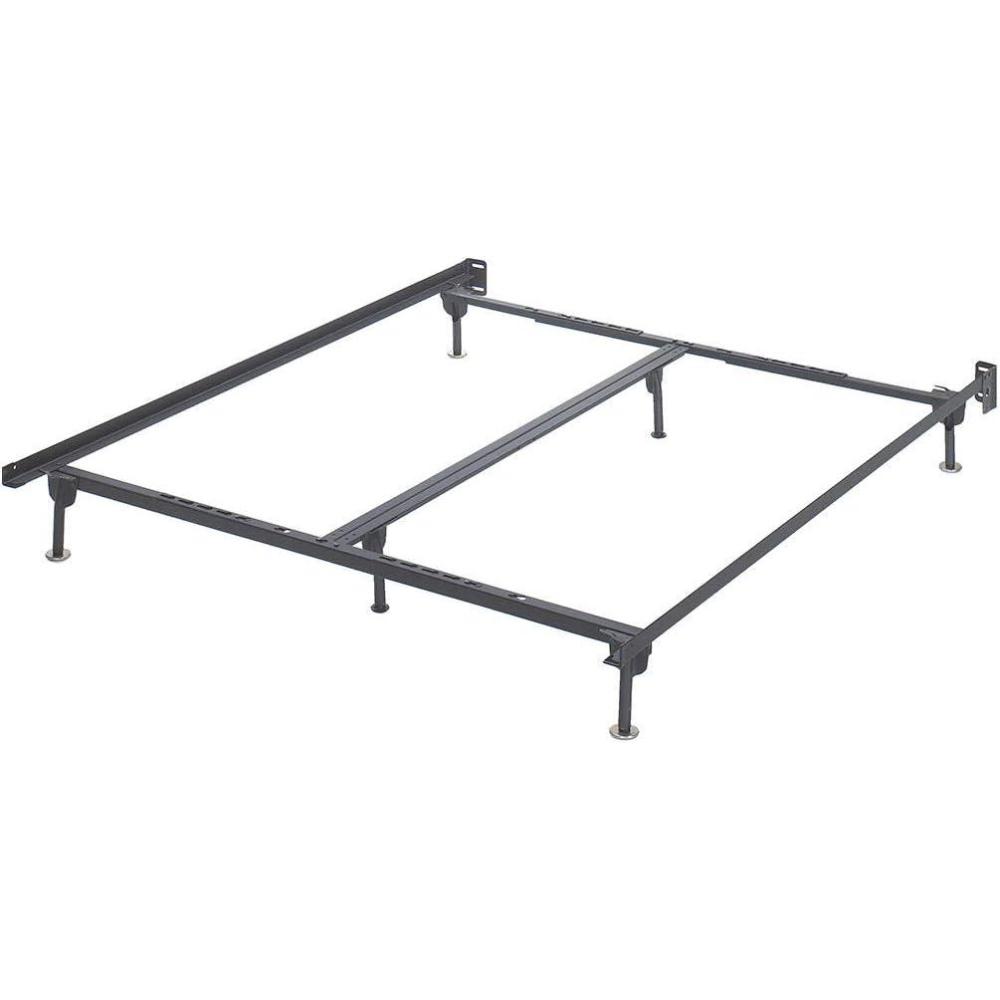 imageSignature Design by Ashley Adjustable Metal Bolt on Bed Base Frame with Protective Floor Glides Queen BlackAdjustable QueenKingCal King