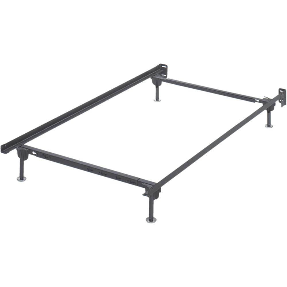 imageSignature Design by Ashley Adjustable Metal Bolt on Bed Base Frame with Protective Floor Glides Queen BlackAdjustable  TwinFull