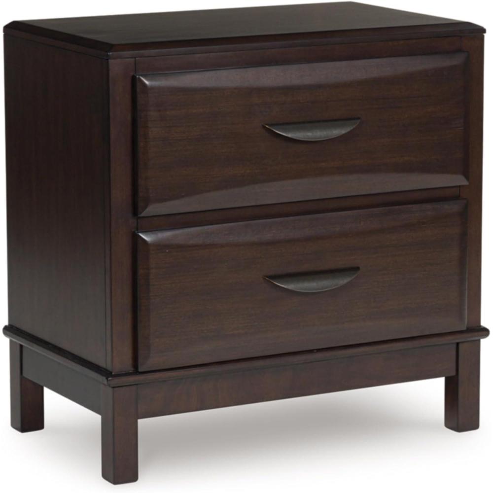 imageSignature Design by Ashley Altyra Glam 2 Drawer Nightstand 2441quot Tall WhiteDark Brown