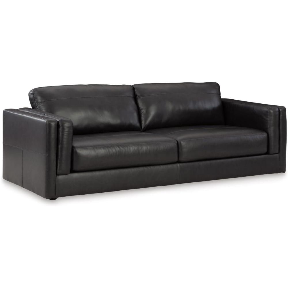 imageSignature Design by Ashley Amiata Modern Leather Match Upholstered Oversized Chair BlackBlack