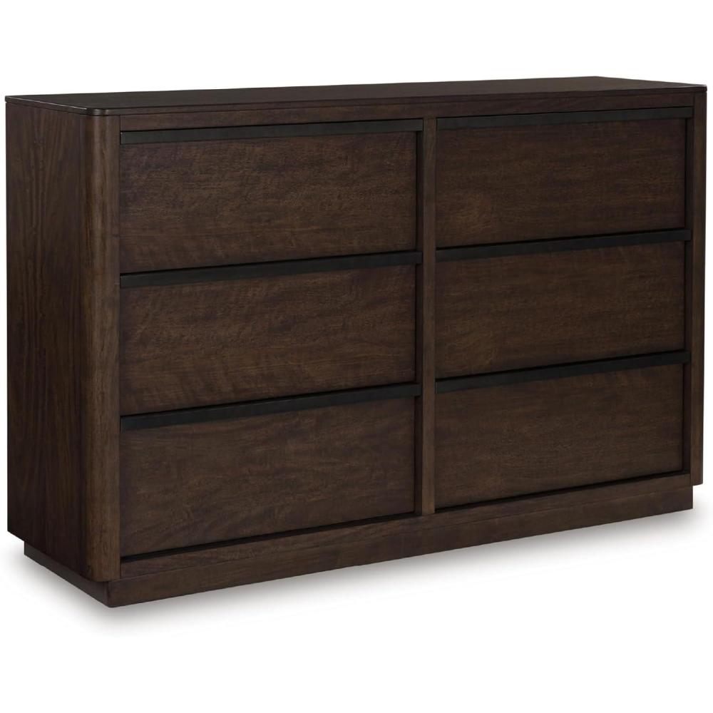 imageSignature Design by Ashley Arlendyne Traditional 5 Drawer Chest with Feltlined Top Drawer for Bedroom WhiteDark Brown