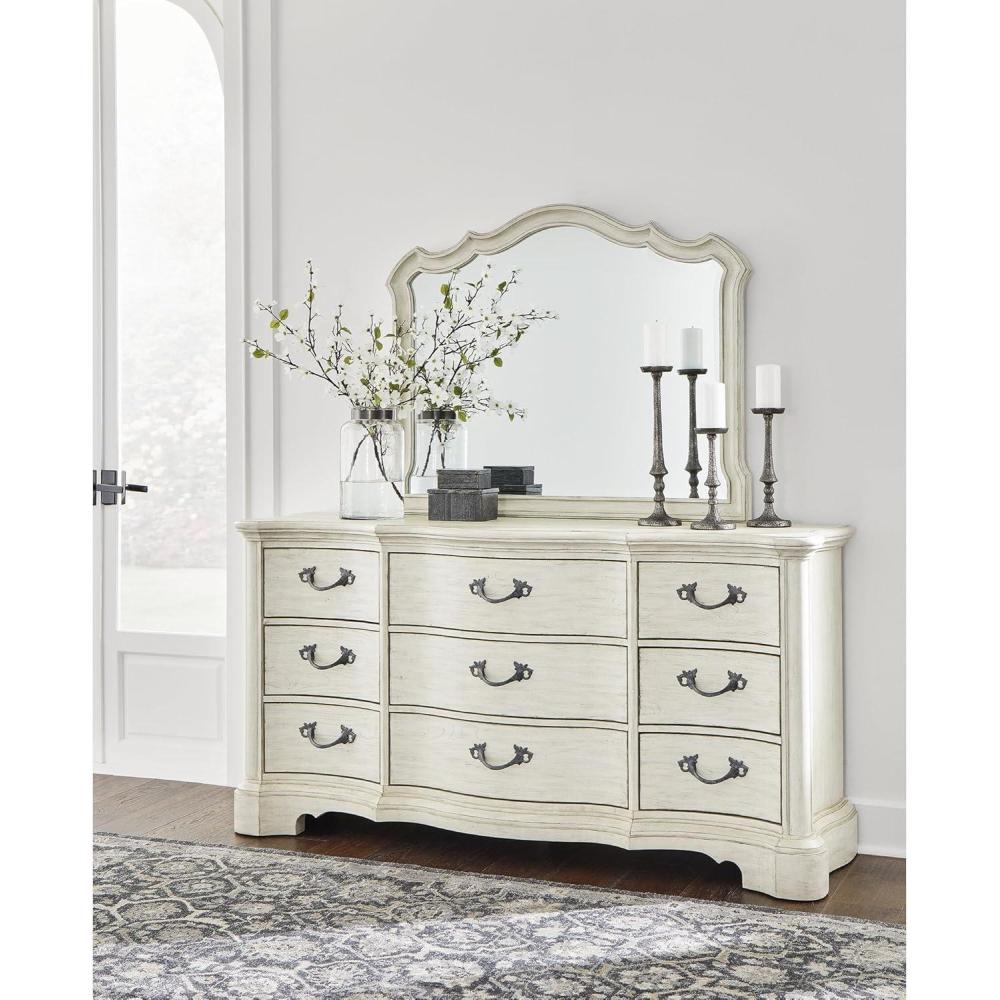 imageSignature Design by Ashley Arlendyne Traditional 5 Drawer Chest with Feltlined Top Drawer for Bedroom WhiteWhite