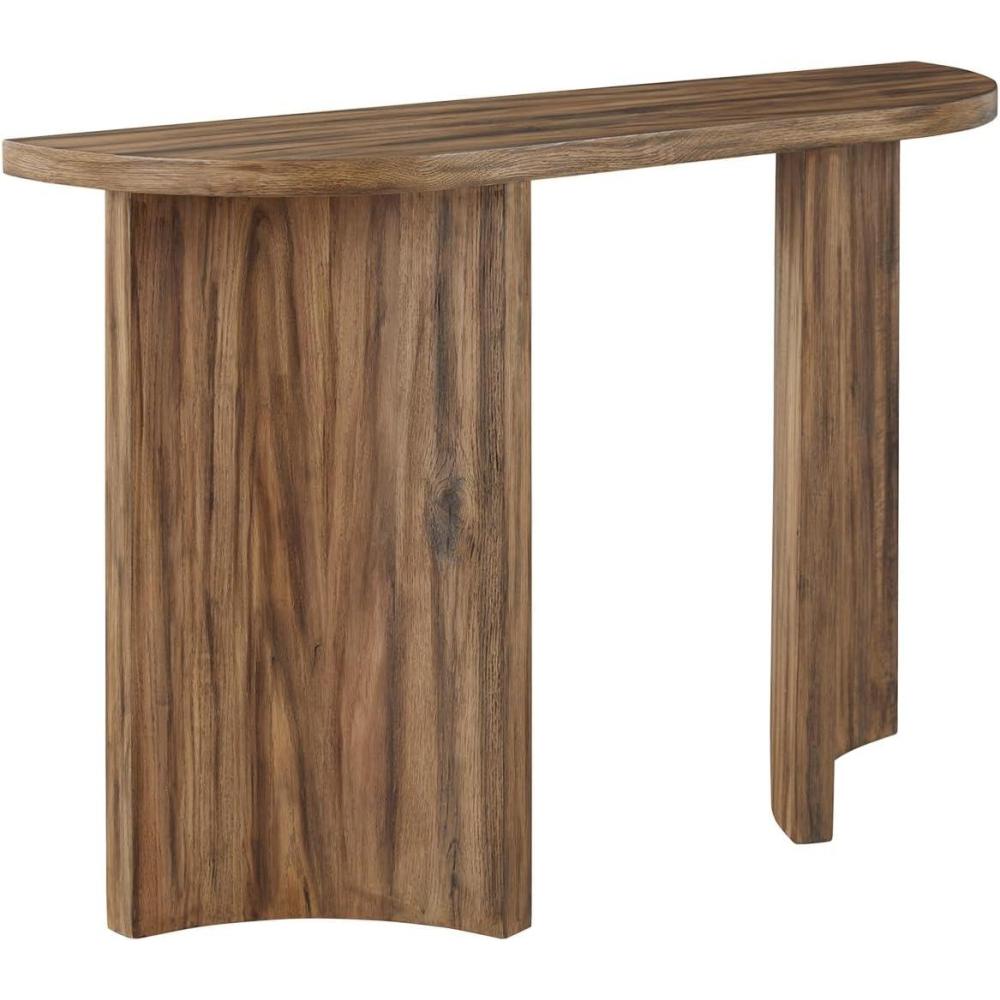 imageSignature Design by Ashley Austanny Rustic ThickTabletop Sofa Table with Curved Plinth Base Light Brown