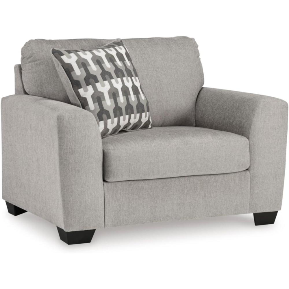 imageSignature Design by Ashley Avenal Park Casual Upholstered Oversized Chair with 1 Toss Pillow Light Gray