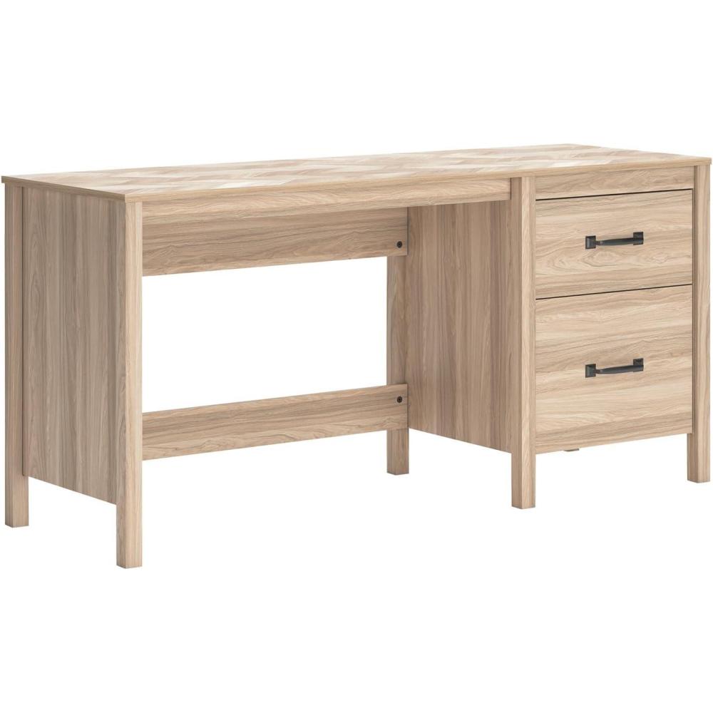 imageSignature Design by Ashley Battelle Casual 60quot Home Office Desk with 1 Drawer and Cabinet Door Light Brown