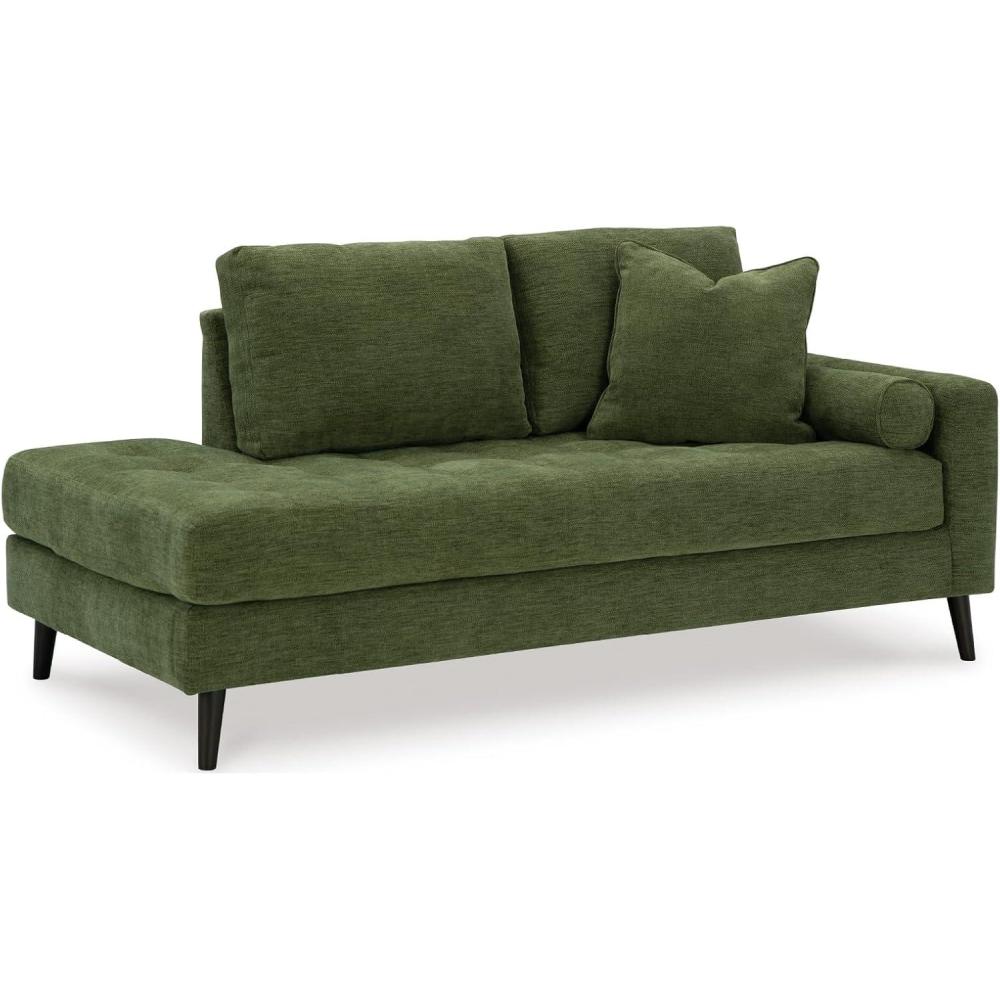 imageSignature Design by Ashley Bixler Classic Tufted Rightarm Facing Corner Chaise with Tapered Legs and Removable Cushions BlueGreen