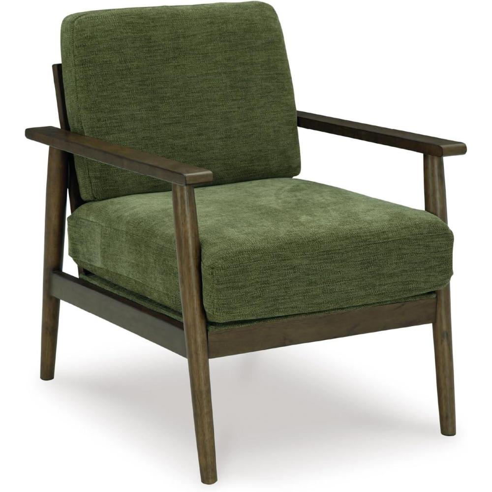 imageSignature Design by Ashley Bixler MidCentury Modern Upholstered Showood Accent Chair GreenGreen