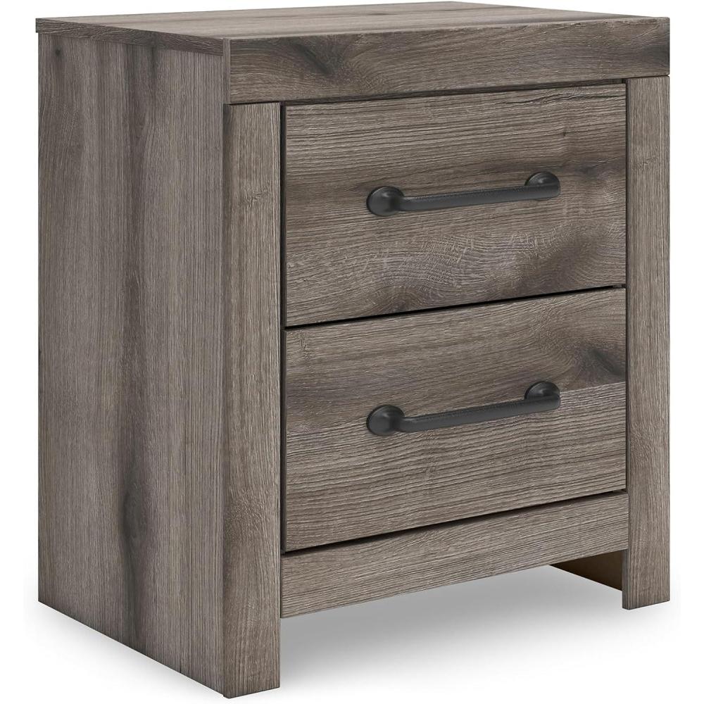 imageSignature Design by Ashley Blairhurst 3 Drawer Nightstand with USB Charging 2875quot Tall Light Grayish BrownBrownGray